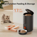 Load image into Gallery viewer, Automatic Dog Feeders, Pet Feeder, Cat Food Dispenser with Stainless Steel Bowl, 4L, Black