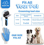 Load image into Gallery viewer, Dog Brush and Cat Brush-With Deshedding Brush, Dog Dematting Tools and 2 Side Shedding Brush Glove, Reduce Shedding up to 95%, for Short to Long Hair, Small to Medium Breeds by (Blue Small)