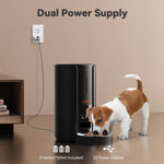 Load image into Gallery viewer, Automatic Dog Food Feeders, FT70P Timed Cat Feeder with Portion Control, Auto Dog Dispenser with 10S Meal Call and Backup Power Supply for Cat & Dog, 5L, Black