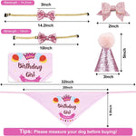 Load image into Gallery viewer, Dog Birthday Party Supplies Bandana Hat Banner Set Boy Girl Cute Bow Tie Scarf Dog Birthday Decorations (Pink,Dog Girl)