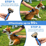 Load image into Gallery viewer, Dog Brush and Cat Brush-With Deshedding Brush, Dog Dematting Tools and 2 Side Shedding Brush Glove, Reduce Shedding up to 95%, for Short to Long Hair, Small to Medium Breeds by (Blue Small)