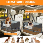 Load image into Gallery viewer, Dog Car Seat for Small Dogs, Elevated Dog Booster Seat Pet Travel Carrier Bed for Car with Adjustable Straps Pet Car Booster Seat for Small Dogs Cats