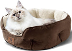 Load image into Gallery viewer, Small Dog Bed for Small Dogs, Cat Beds for Indoor Cats, Pet Bed for Puppy and Kitty, Extra Soft & Machine Washable with Anti-Slip & Water-Resistant Oxford Bottom, Brown, 20 Inches