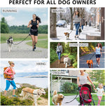 Load image into Gallery viewer, Hands Free Dog Leash, Waist Dog Running Leash for Medium to Large Dogs, Retractable Bungee Hands Free Leash for Walking Jogging Training Hiking, Adjustable Waist Belt, Dual Handle
