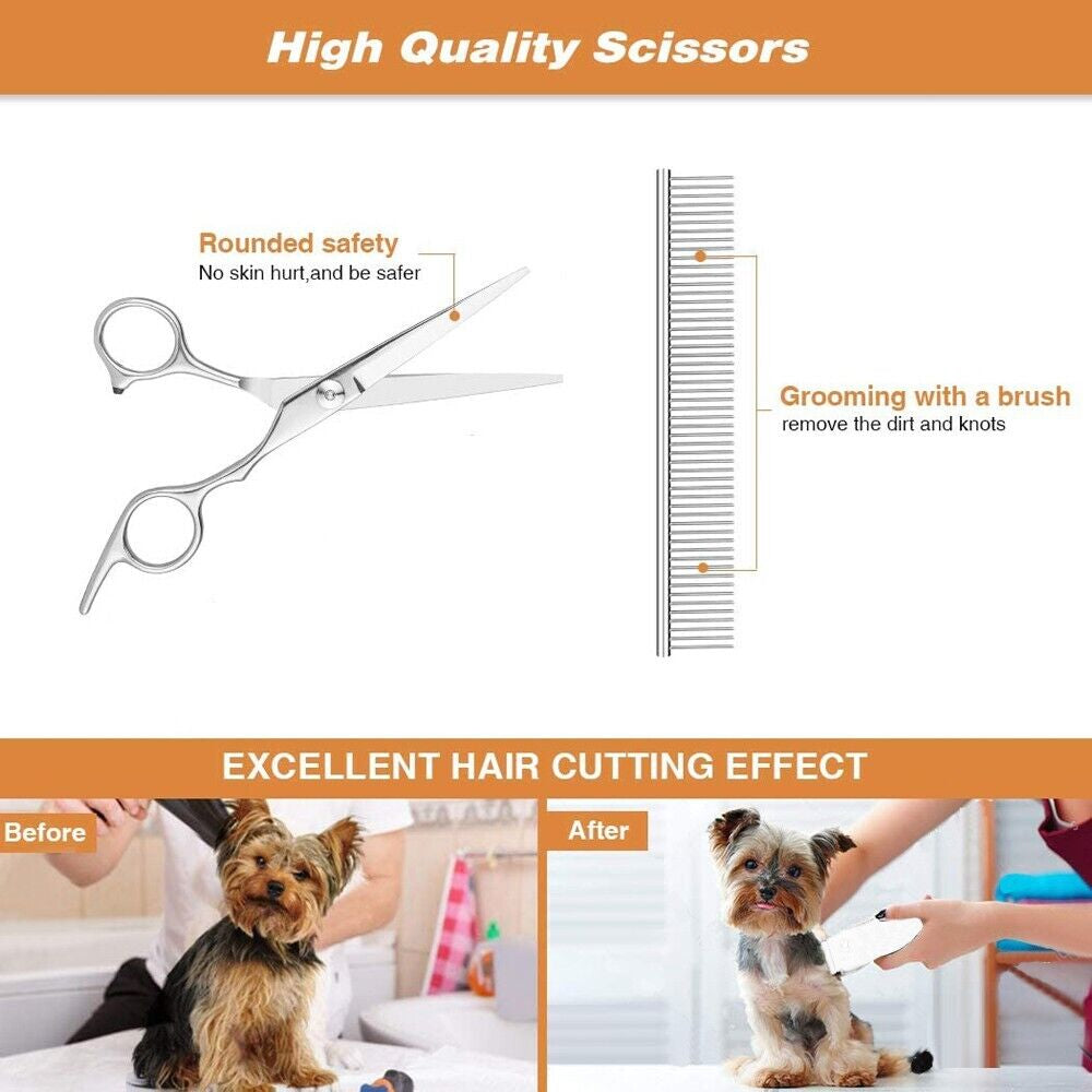 Professional Pet Dog Grooming Clipper Thick Fur Hair Trimmer Electric Shaver Set