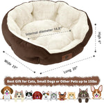 Load image into Gallery viewer, Small Dog Bed for Small Dogs, Cat Beds for Indoor Cats, Pet Bed for Puppy and Kitty, Extra Soft &amp; Machine Washable with Anti-Slip &amp; Water-Resistant Oxford Bottom, Brown, 20 Inches
