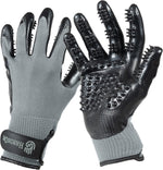Load image into Gallery viewer, Pet Grooming Gloves - Patented #1 Ranked, Award Winning Shedding, Bathing, &amp; Hair Remover Gloves - Gentle Brush for Cats, Dogs, and Horses (Grey, Large)
