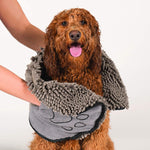 Load image into Gallery viewer, Shammy Dog Towels for Drying Dogs - Heavy Duty Soft Microfiber Bath Towel - Super Absorbent, Quick Drying, &amp; Machine Washable - Must Have Dog &amp; Cat Bathing Supplies | Grey 13X31
